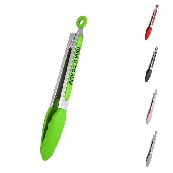 Custom Stainless Steel BBQ Tongs with Silicone Grip 11.42 inches — Barbecue Tool 1