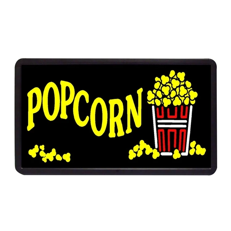 Popcorn 13" x 24" Simulated Neon Sign 1