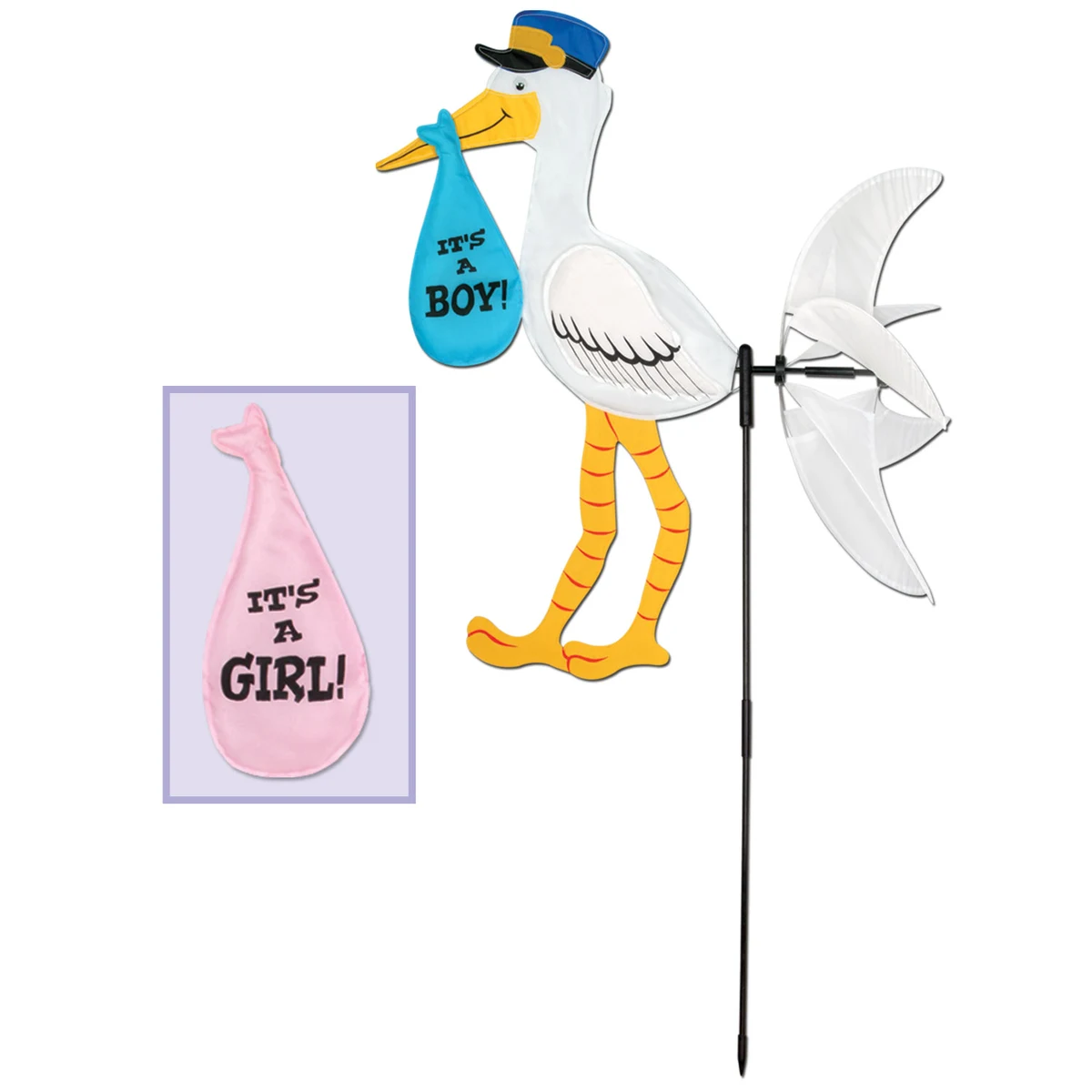 Stork Wind Wheel w/ It's A Boy & It's A Girl Bundles 1