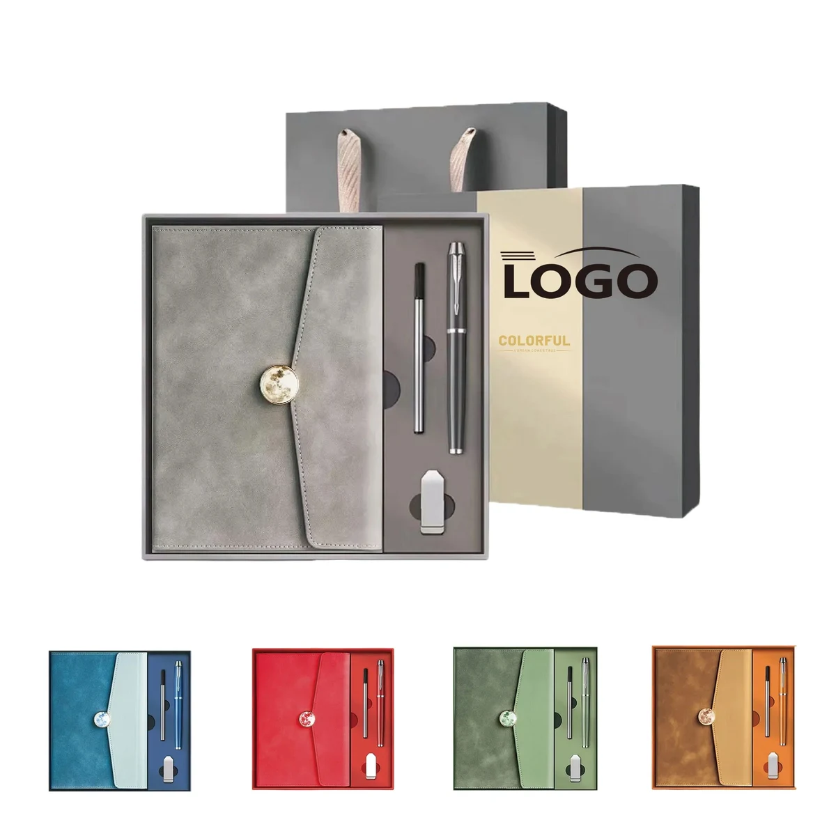 Deluxe Leather A5 Notebook And Pen Gift Set 1