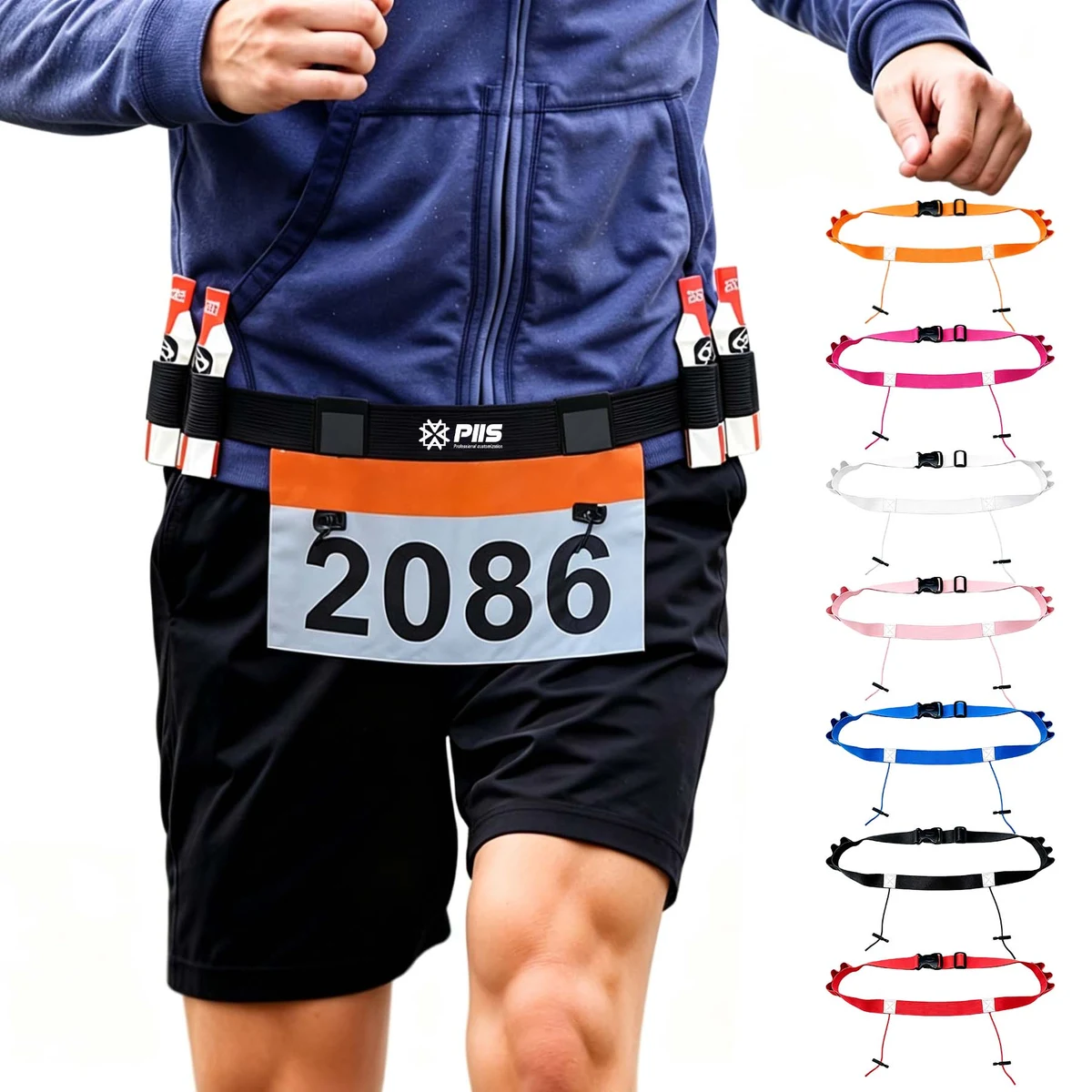 Reflective Multifunction Race Number Belt 1
