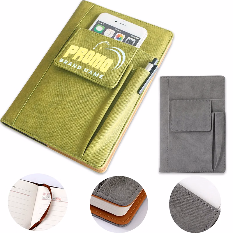 200 Pages Thick Paper Notebooks With Front Pen Pockets