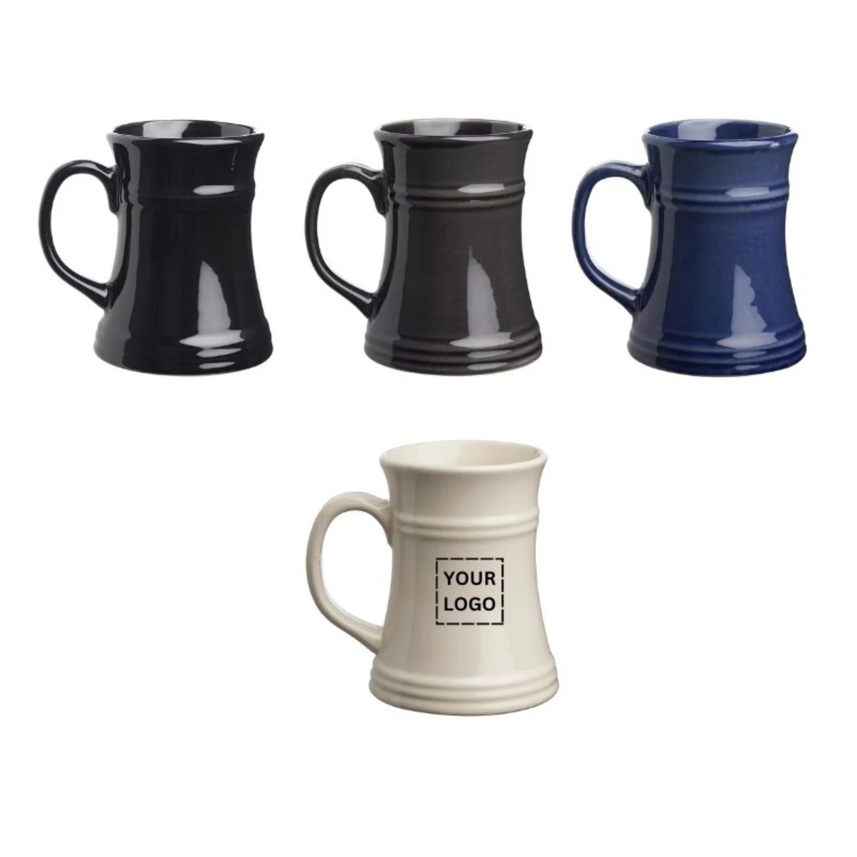 Ceramic Coated Craft Beer Tankard Mugs, 17 oz. 1