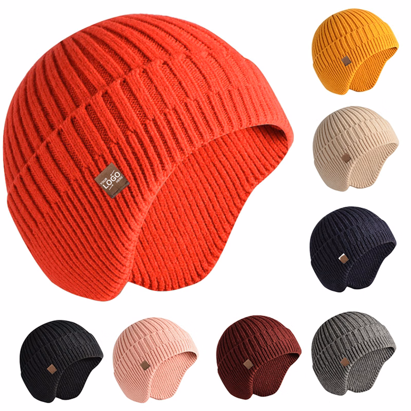 Ear Flap Warm Knit Winter Beanie Hat