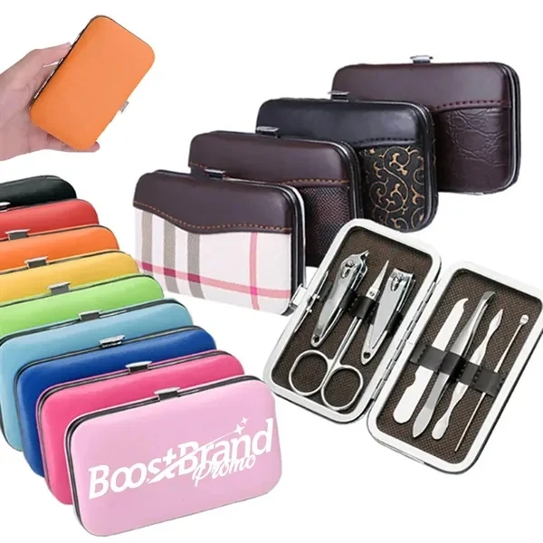 Custom 7-Piece Stainless Steel Grooming Kit with Case — Premium Wellness Gift 1