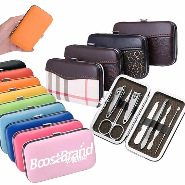 Custom 7-Piece Stainless Steel Grooming Kit with Case — Premium Wellness Gift