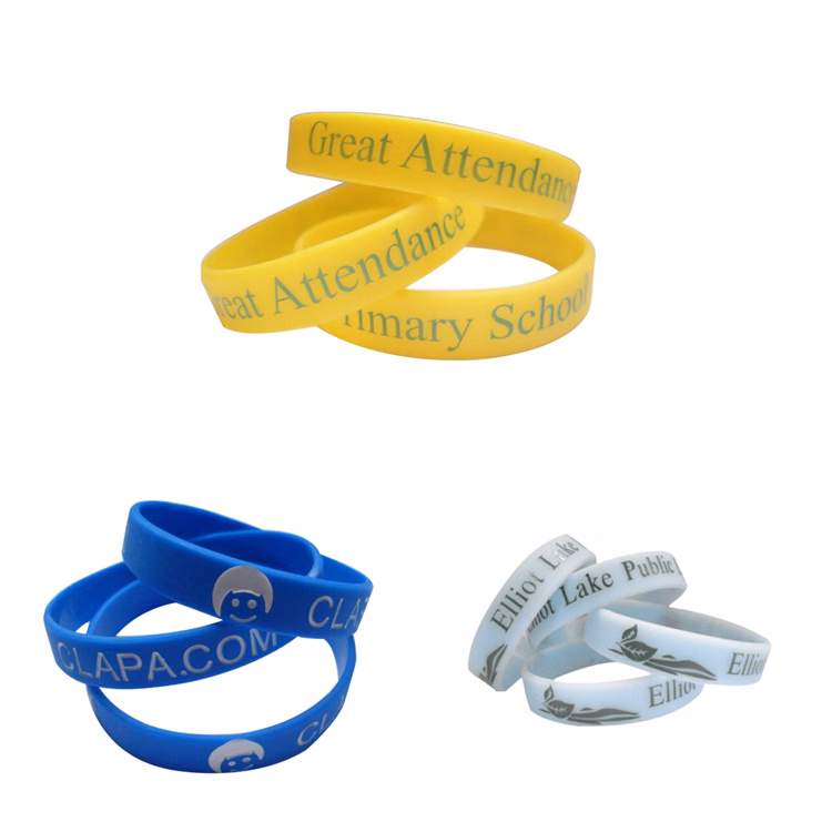 Screen Print Silicone Wristband/Bracelet