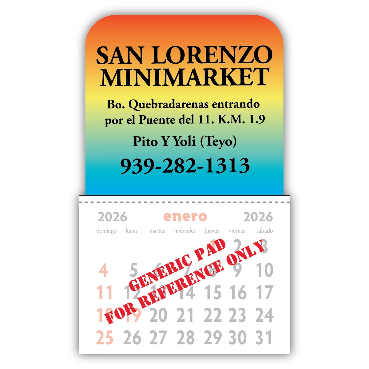 Kwik Stik Horizon 13 Month Smooth Vinyl Spanish Calendar 1