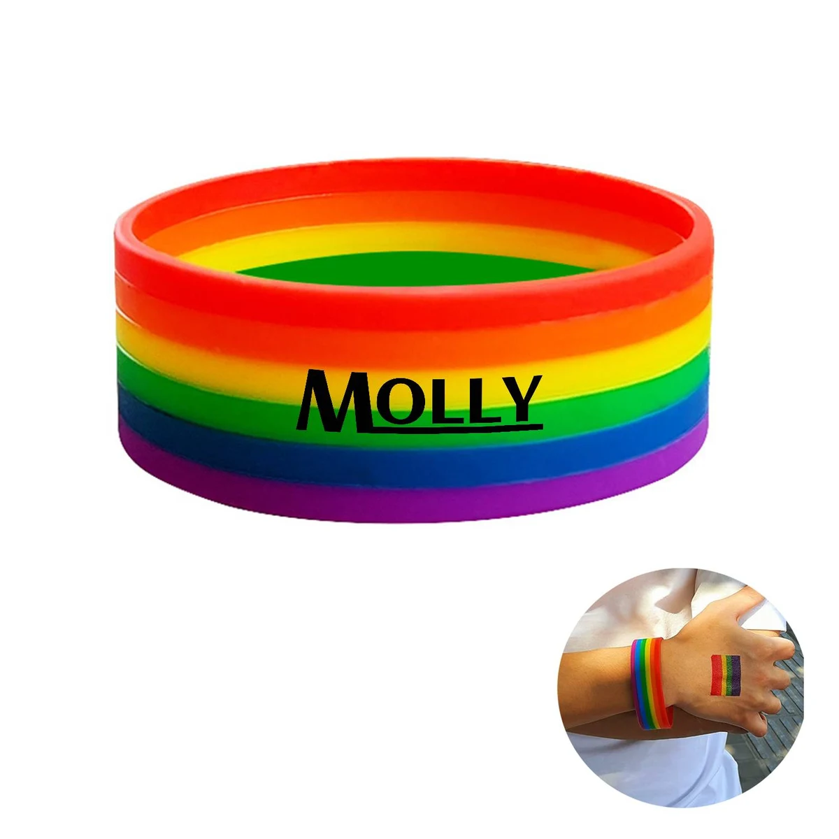 Rainbow Silicone WristBands 1