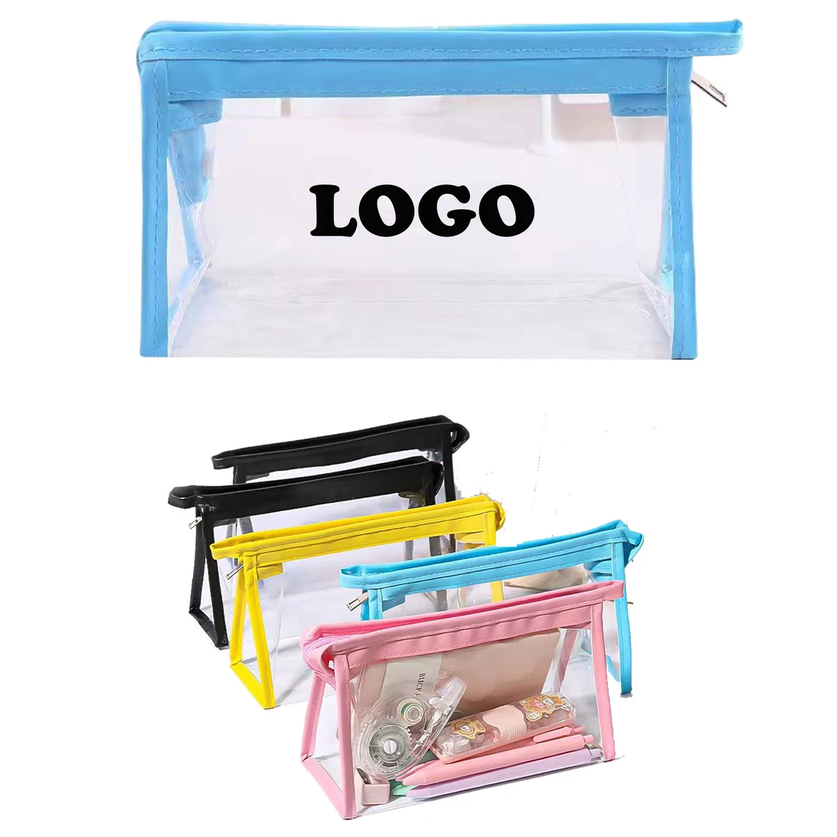 MOQ 10 pcs Clear PVC Pencil Pouch 1