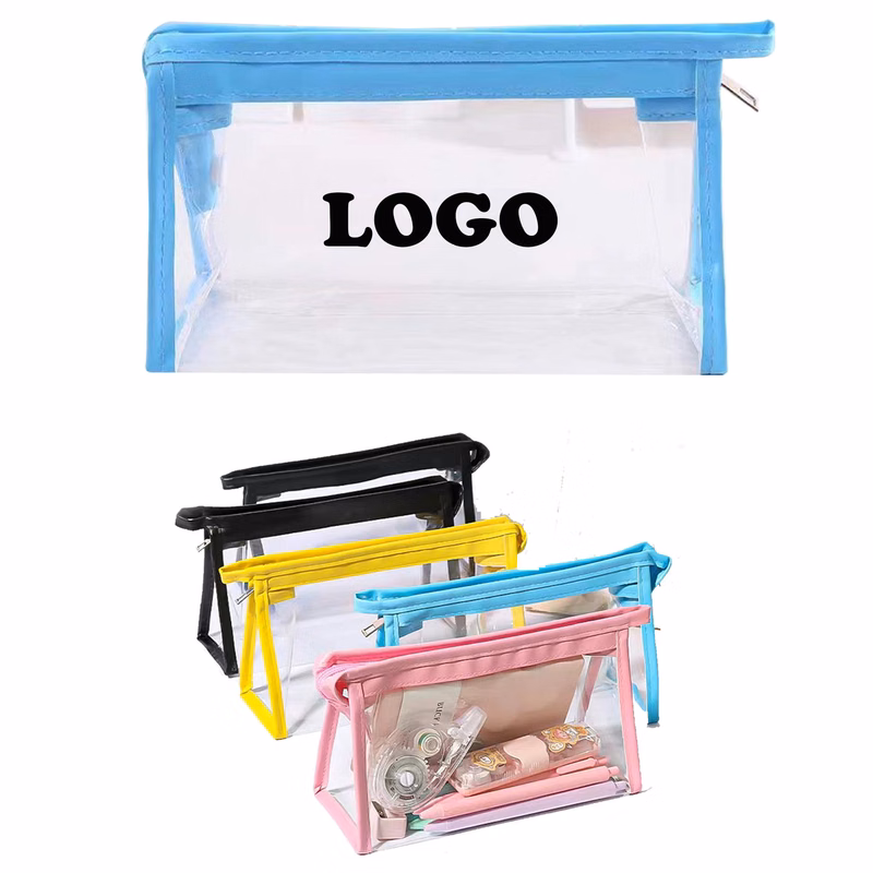 MOQ 10 pcs Clear PVC Pencil Pouch
