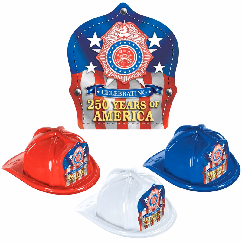 250th Anniversary Stock Plastic Fire Hats