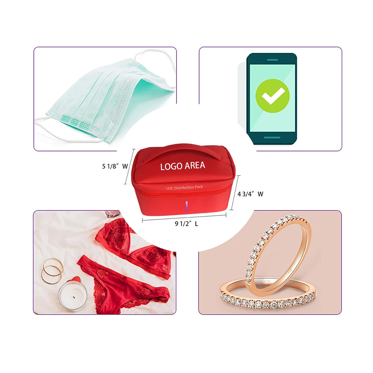 290T Polyester Taffeta UVC Disinfection Sterilization Sanitizer Package Bag 1