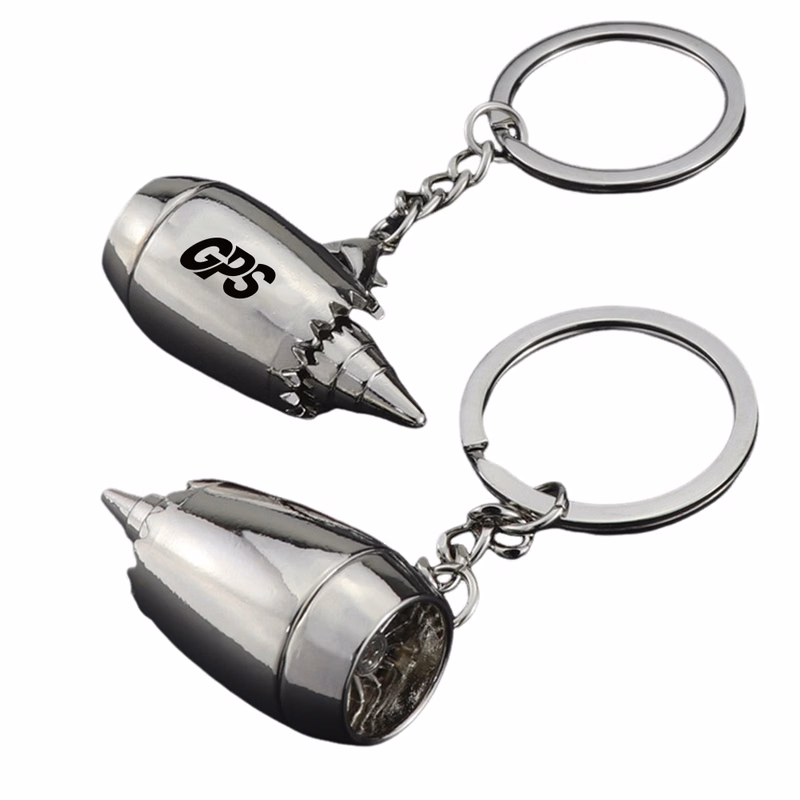 Aircraft Engine Shaped Keychain