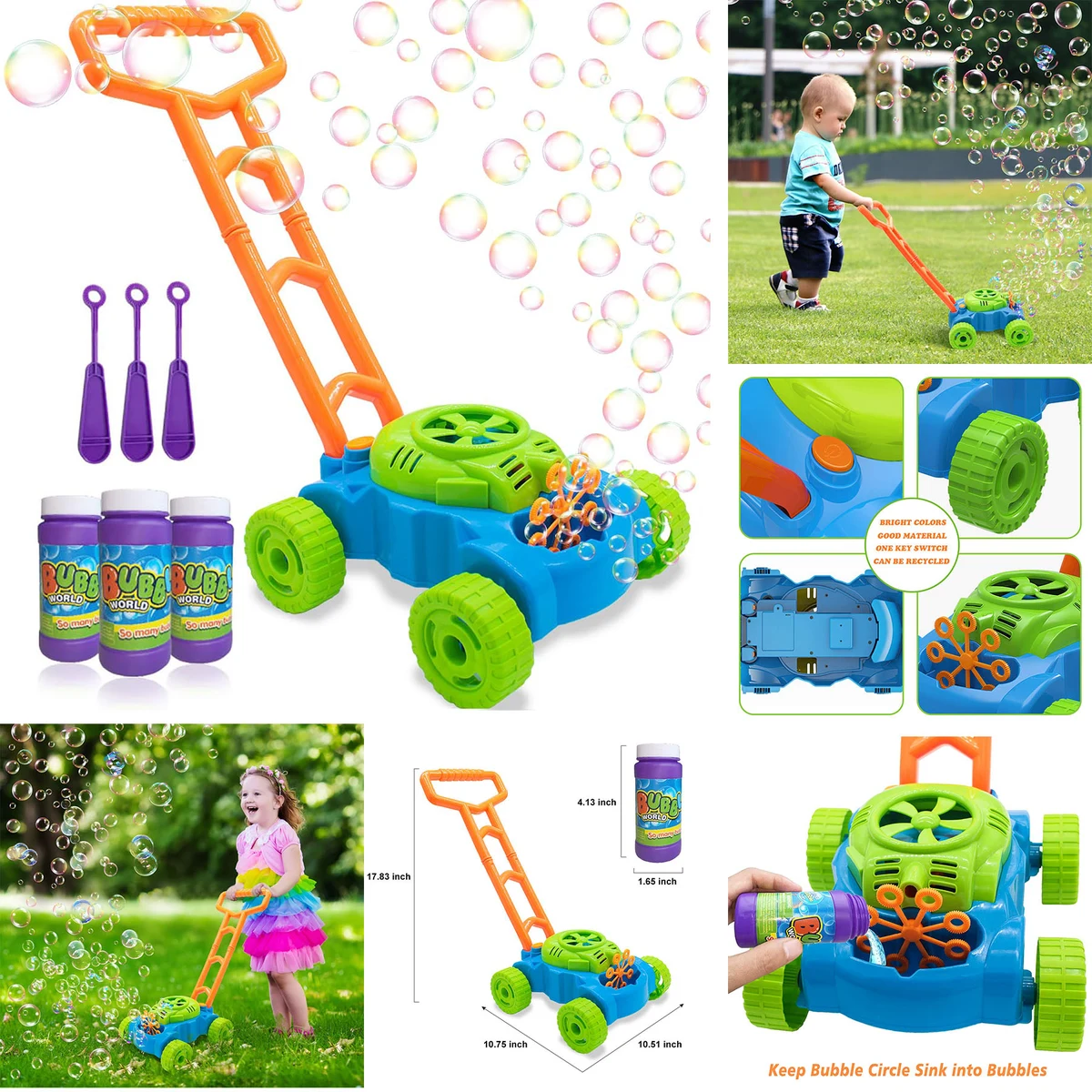 Bubble Lawn Mower for Toddlers 1