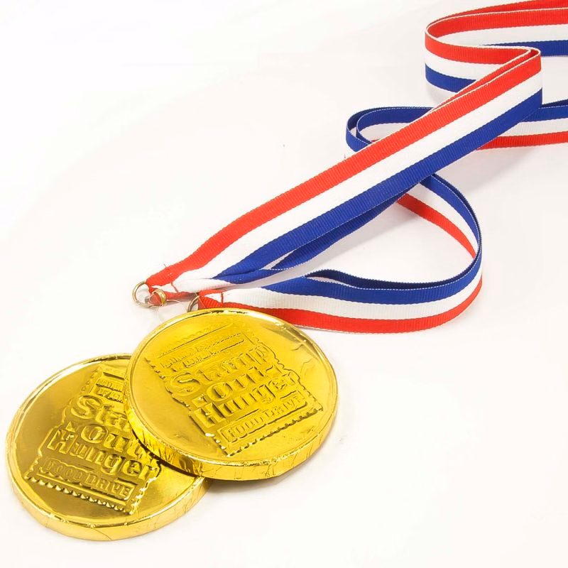 Wrapped Chocolate Medallion with Ribbon