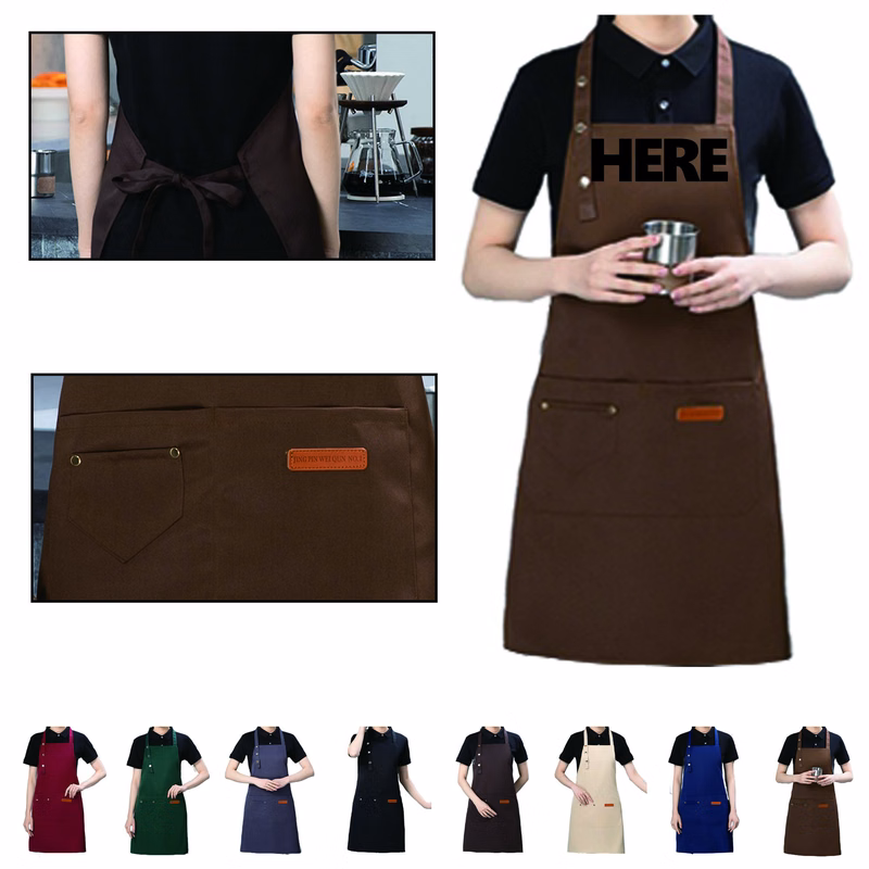 MOQ 20 Adjustable Strap Nylon Apron Full Color