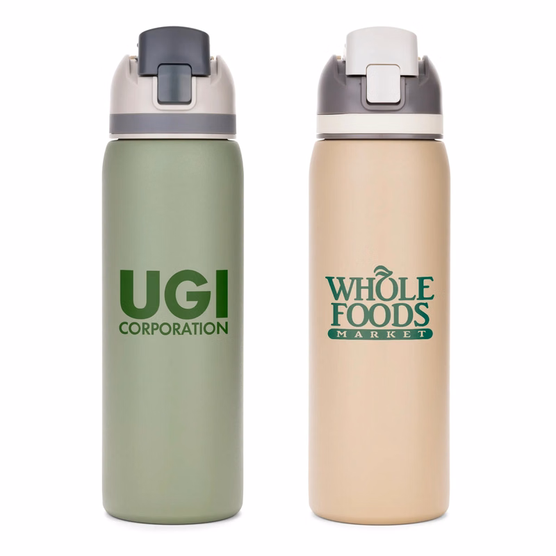 Three-Toned 27oz. Stainless Steel Straw Bottle