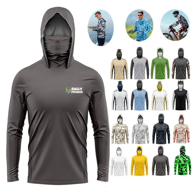 UPF 50+Men's Long Sleeved Mask Hooded Fishing Suit 1