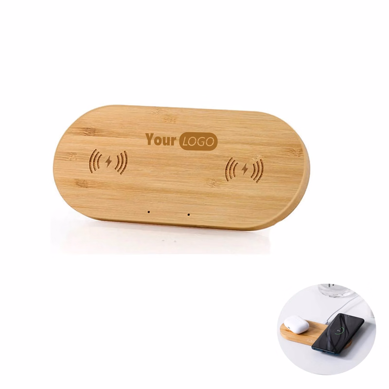 Veelink Bamboo Dual Charger Double 10W Wireless Cha