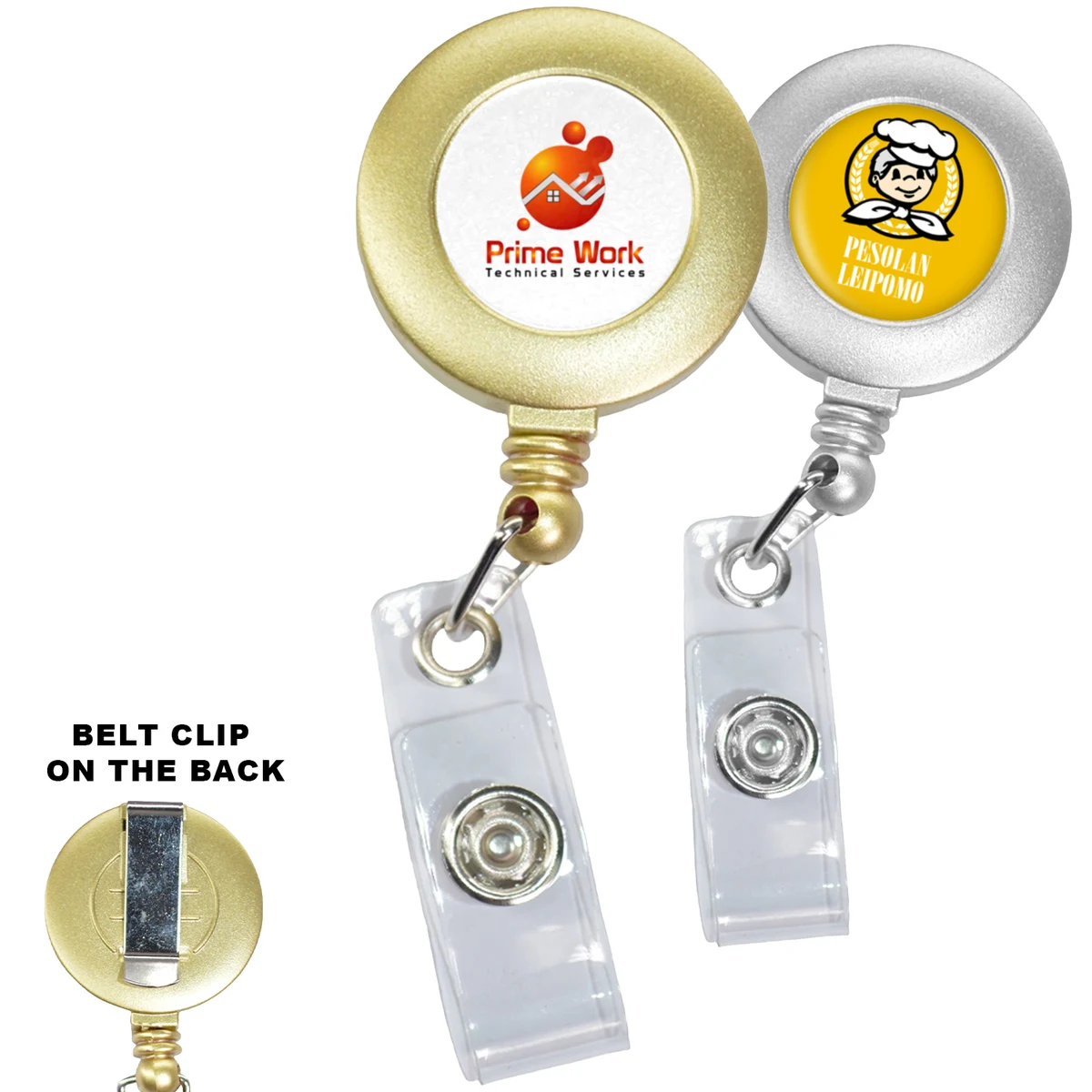 Painting Color Round Badge Reel Holder w/ Belt Clip 1