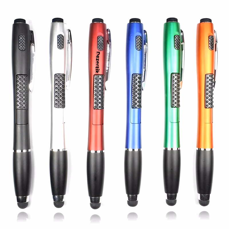 Multi Function Stylus Touchscreen Ballpoint Pen with Light