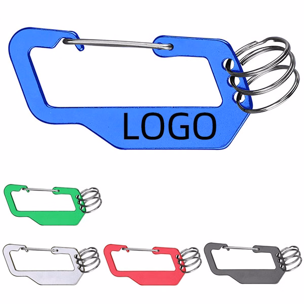 Aluminum Alloy Carabiner W/ 3 Key Ring