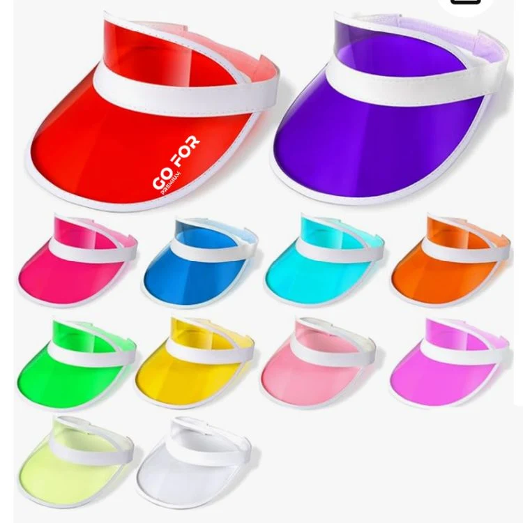 PVC Clear Colored Plastic Sun Visors Hat 1
