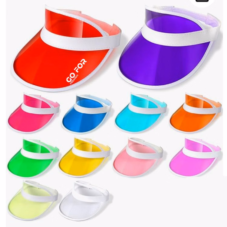 PVC Clear Colored Plastic Sun Visors Hat