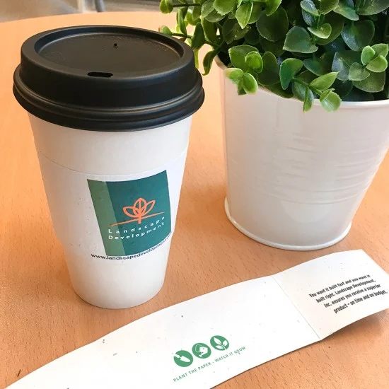 Double-Sided Seed Paper Coffee Cup Sleeves 1