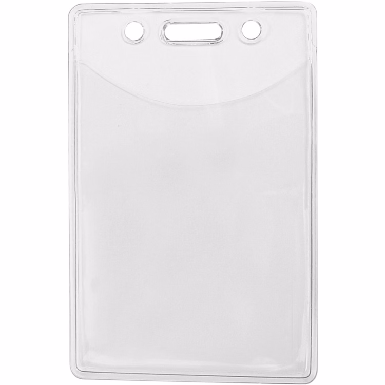 2.67" W x 4.04" H - Vertical Clear Vinyl Badge Holder (Blank)