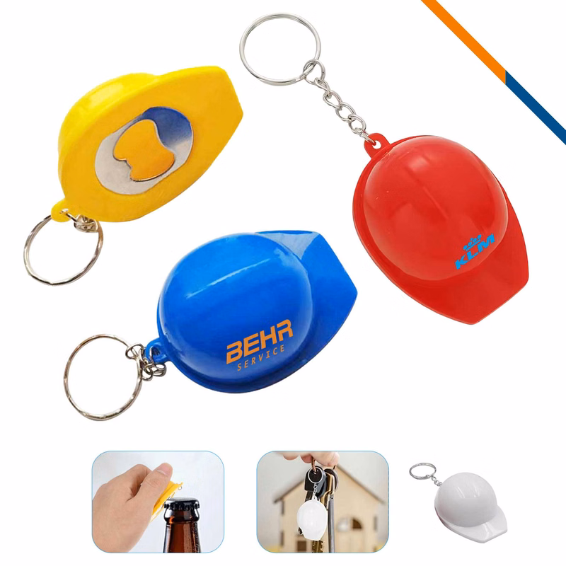 Popik Hard Hat Bottle Opener Keychain