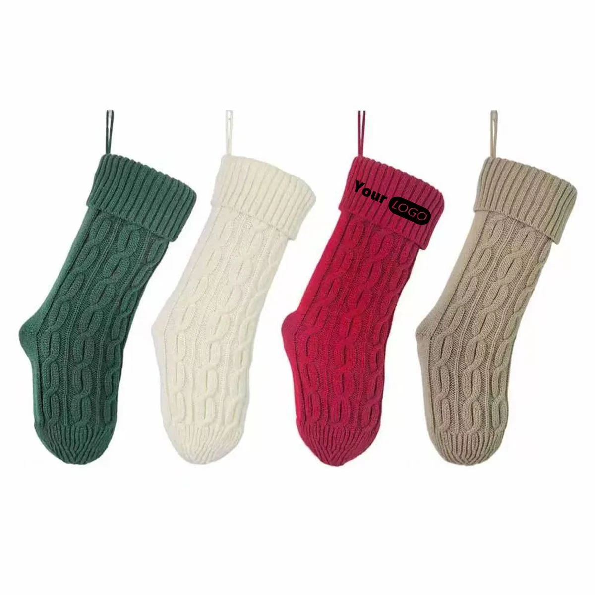 Classic Cable Knit Holiday Stocking 1