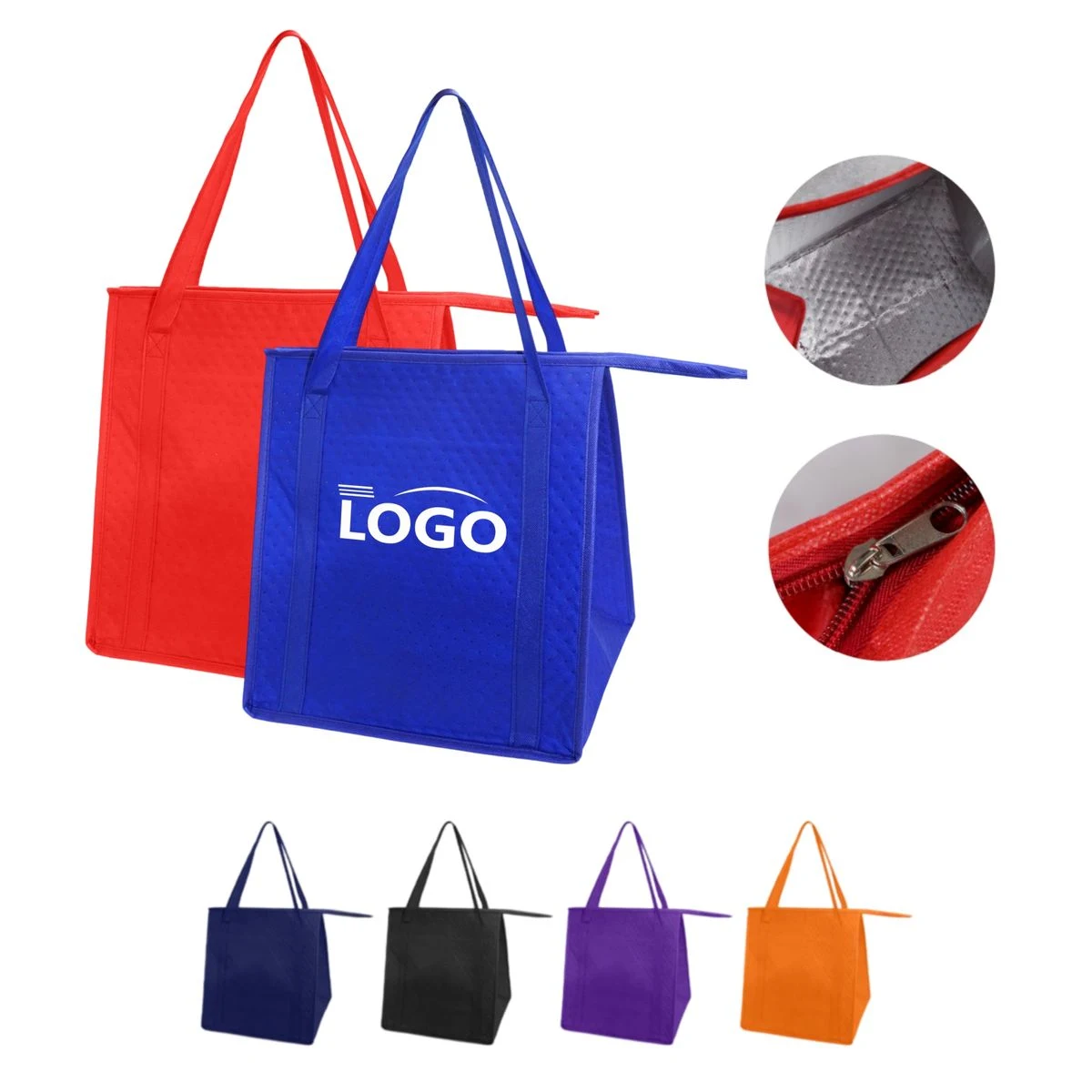 MOQ100 Zipper Insulated Lunch Tote Bags 1