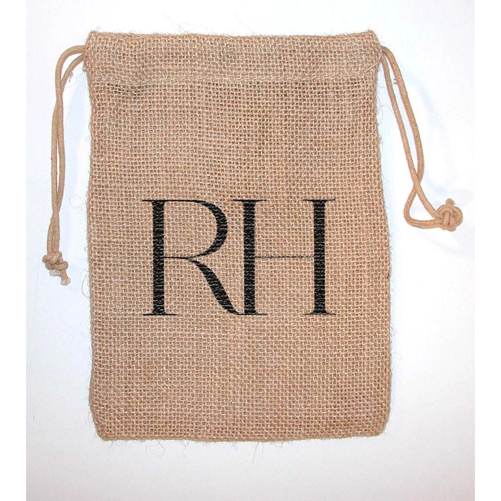 Colored Jute/ Burlap Drawstring Bag 5x6", custom drawstring bag with logo imprint 1