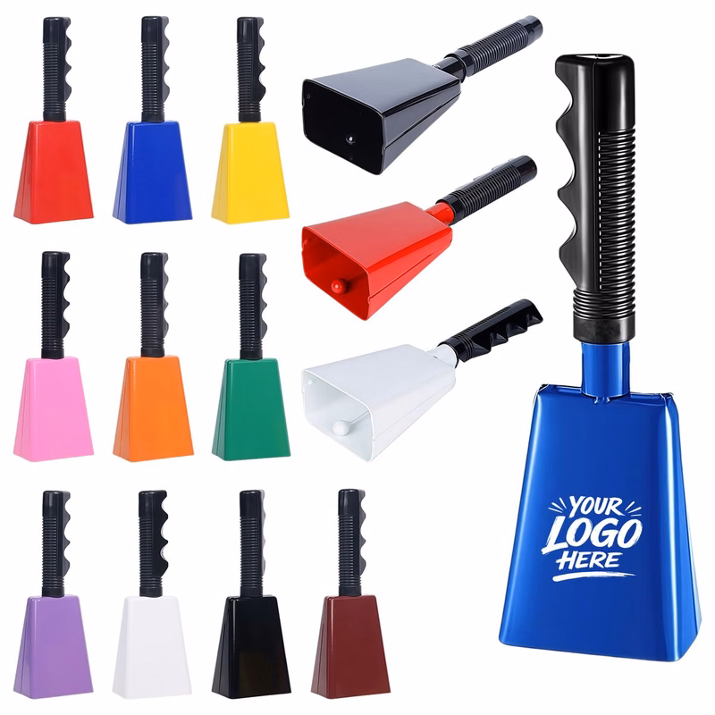 MOQ 20 PCS 8 Inch Handheld Cowbell For Sports Events
