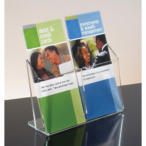 1-tiered 2 pocket Countertop Brochure Holder