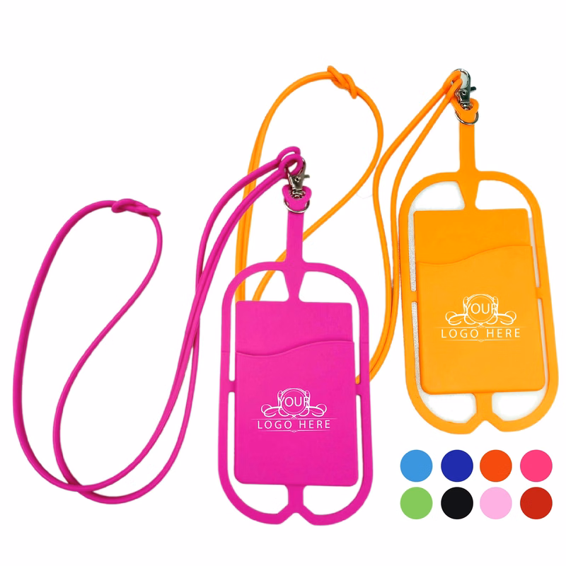 Silicone Neck Lanyard With Phone Holder & Wallet