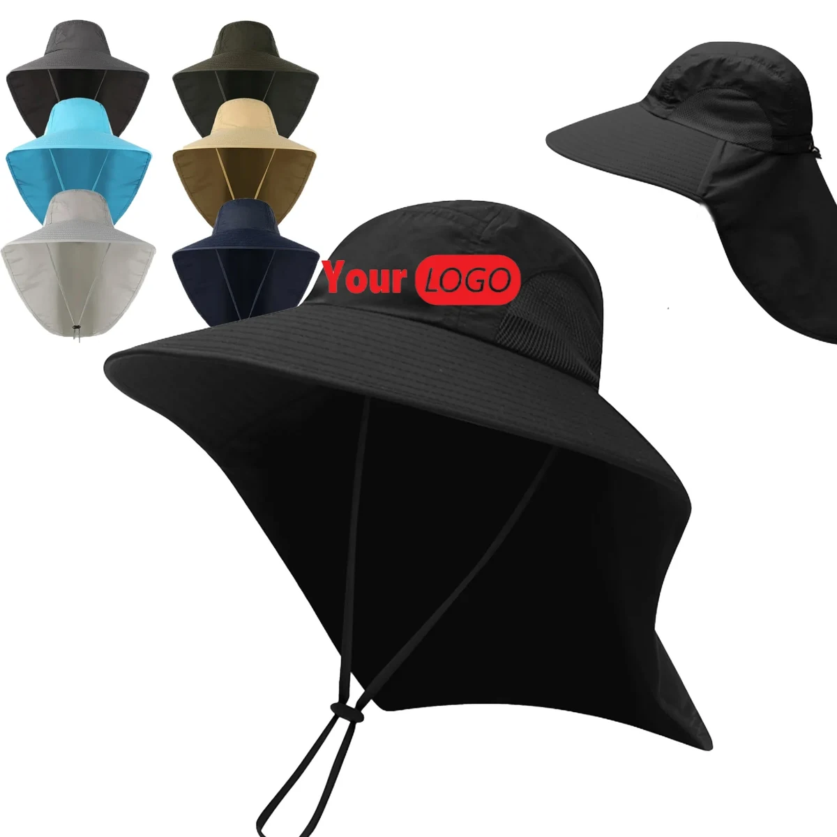Quick Dry Wide Brim Fishing Sun Shawl Outdoors Cap 1