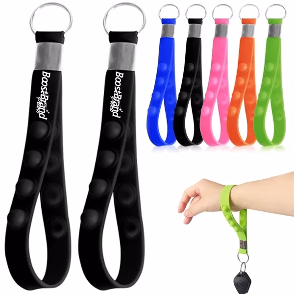 Custom Silicone Pop Fidget Keychain with Bubble Poppers — Stress Relief & Fun Gift