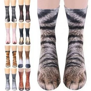 Unisex 3D Printed Socks Novelty Animal Paws Crew Socks 1
