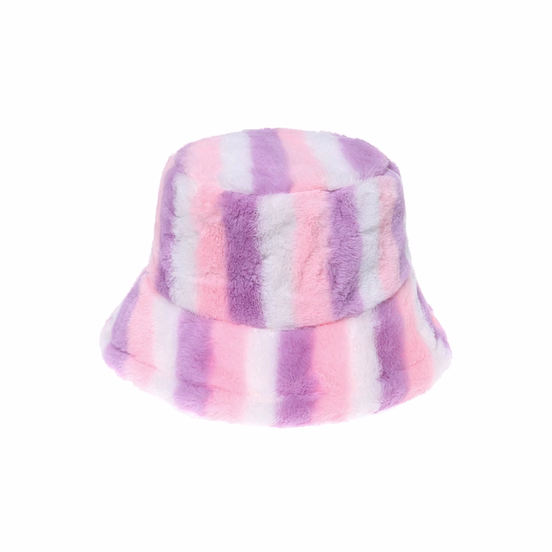 Winter Cute Rainbow Fluffy Bucket Hat