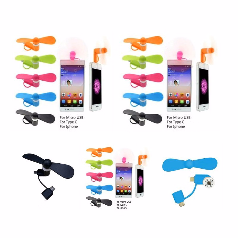 in 1 Micro Type -C Portable Cell Phone Fan