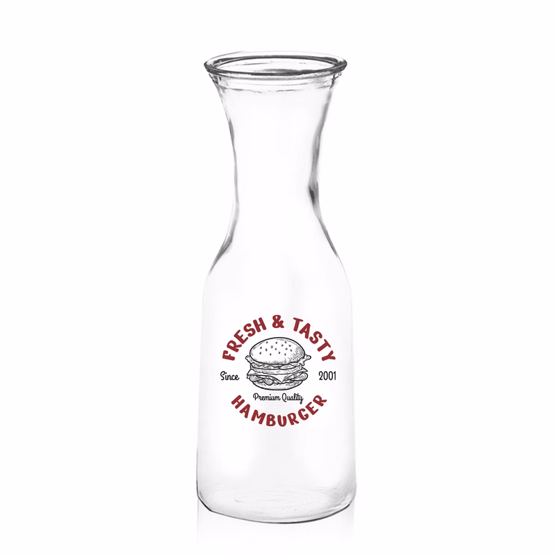 34 oz. Clear Glass Carafe (2 Color Imprint)