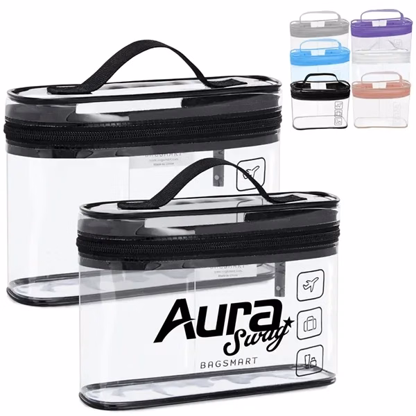 Custom 3L Transparent PVC Travel Organizer Bag — TSA-Compliant Toiletry Pouch