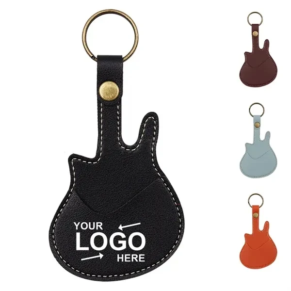 Custom PU Leather 5.31 Inch Guitar Pick Case Keychain — Music Venue Brand Giveaway 1