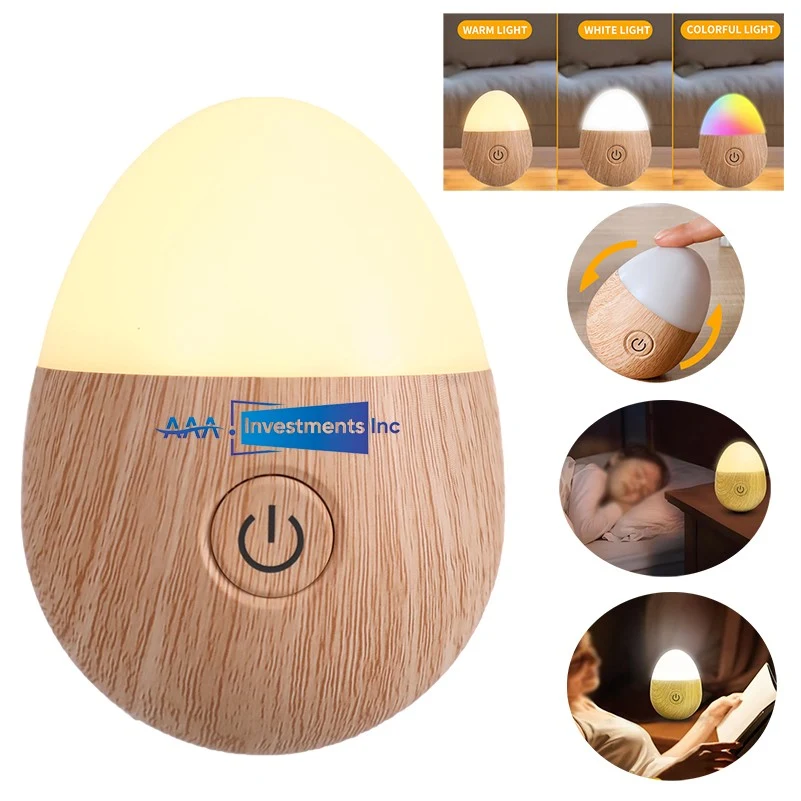 RGB Rechargeable Egg Night Light Creative LED Atmosphere Lamp 1