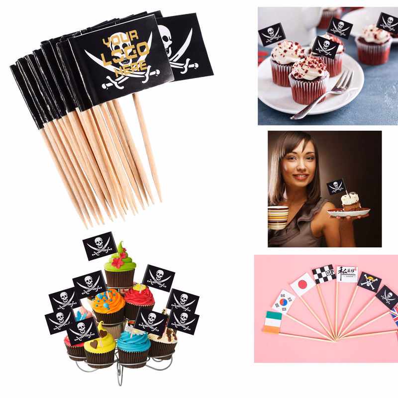 Pirate Cocktail Toothpicks Flags