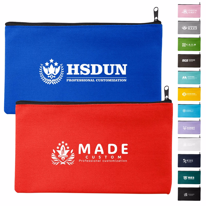 Multi-color Canvas Zipper Pen Case