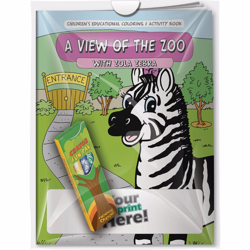 Combo Pack - CB1032 Coloring Book & 4-Pack of Crayons in a Poly Bag
